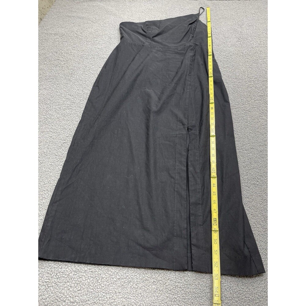 Anthropologie Midi Dress Women Black One Shoulder Linen Blend Preppy Sz XL New - Picture 7 of 12